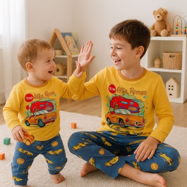 Пижама Hot Wheels синий, желтый