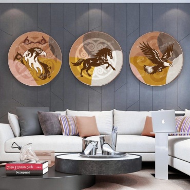 Mode Bild картина Триптих войлок круг 70x70 см