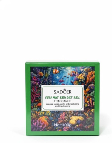 SADOER Mint Fragrance Bath Salt Ball - Green and White - с ароматом мяты бомбочка 100 г