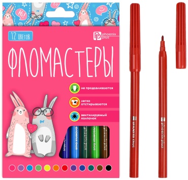 Фломастеры 12цв Зайцы 70171