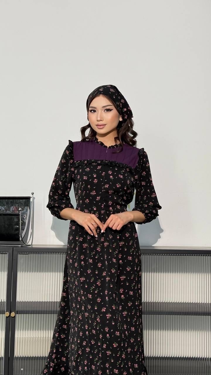 Хлопковый халат фиолетовый