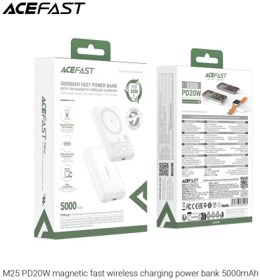 Внешний аккумулятор ACEFAST М25 5000 мАч 20 Вт белый