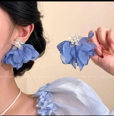 Серьги нержавеющая сталь, текстиль, без вставок