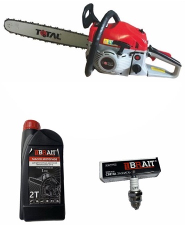 Бензопила Total Tools BBK-5220A+свеча Brait L7T+Масло Brait 2t