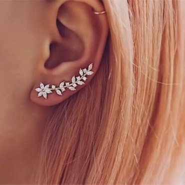 Серьги DAMITA.KZ Цветы кристаллы ювелирный сплав, кристалл, стразы