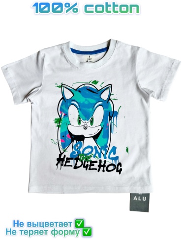 Футболка Соник ALU Соник Sonic белый, бирюзовый
