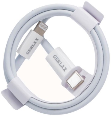Кабель GERLAX USB TypeC (F), Lightning, 1 м, 314711781 белый