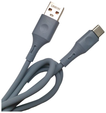 Кабель Union USB 2.0 (M), USB TypeC (M), 2 м, серый