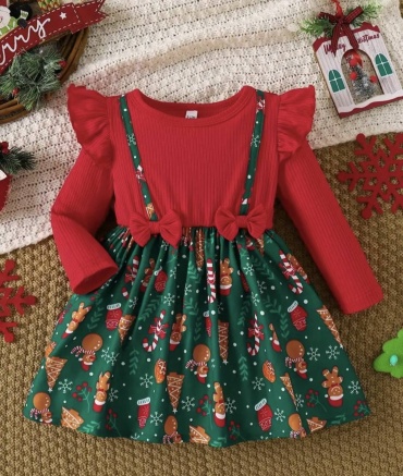 Нарядное платье Baby Show красный, зеленый
