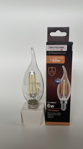 Dauscher Electric 6W E14, филаментная, естественный белый