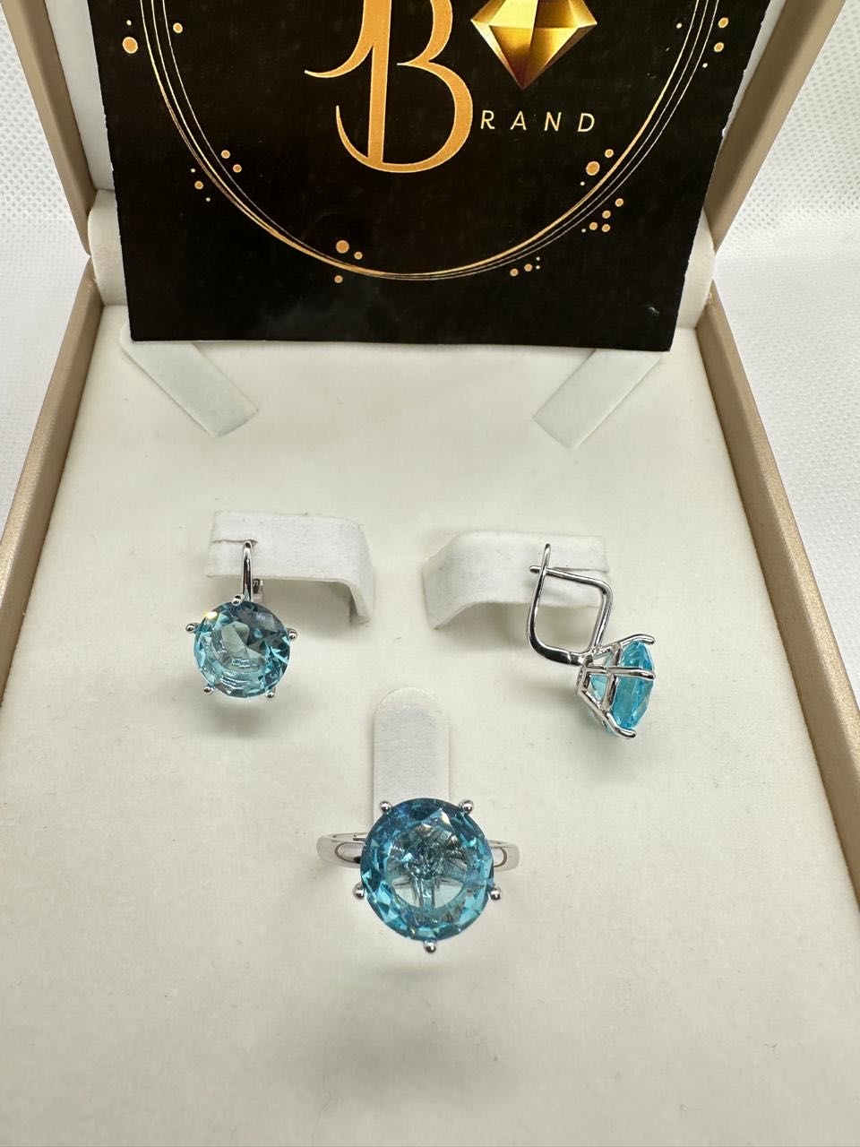 Комплект JANASYL Brand A5 вес 9 г серебро, топаз