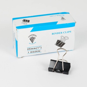Зажим для бумаг Зажим классический Diamond 25 мм, 12 шт