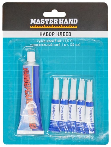 Master Hand универсальный Набор клеев, универсальный клей и супер-клей 1.5 г