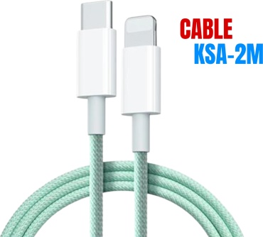 Кабель USB TypeC (M), Lightning (M), 2 м, зеленый