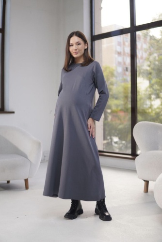 Повседневное платье, для беременных Sweetmama.kz серый
