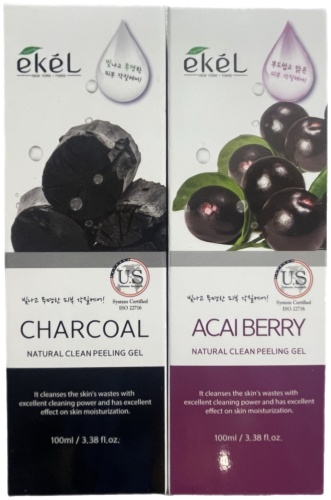 EKEL пилинг CHARCOAL ACAI BERRY 2шт по 100мл 200 мл