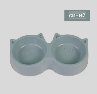 Двойная миска 793435386 400 мл синий