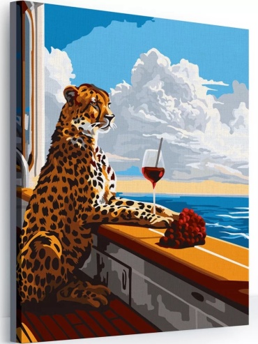 Картина Hobby Paint Леопард в круизе холст на подрамнике 50x40 см