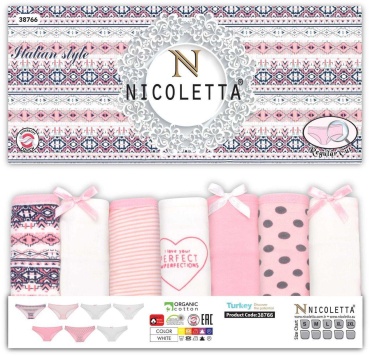 Слипы Nicoletta белый, розовый