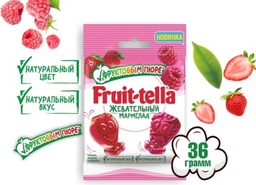 Мармелад Fruit-tella Яблоко Клубника Малина фруктово-ягодный 36 г