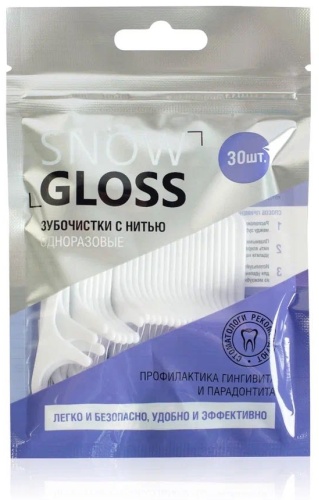 Snow Gloss зубочистки с нитью 30 шт