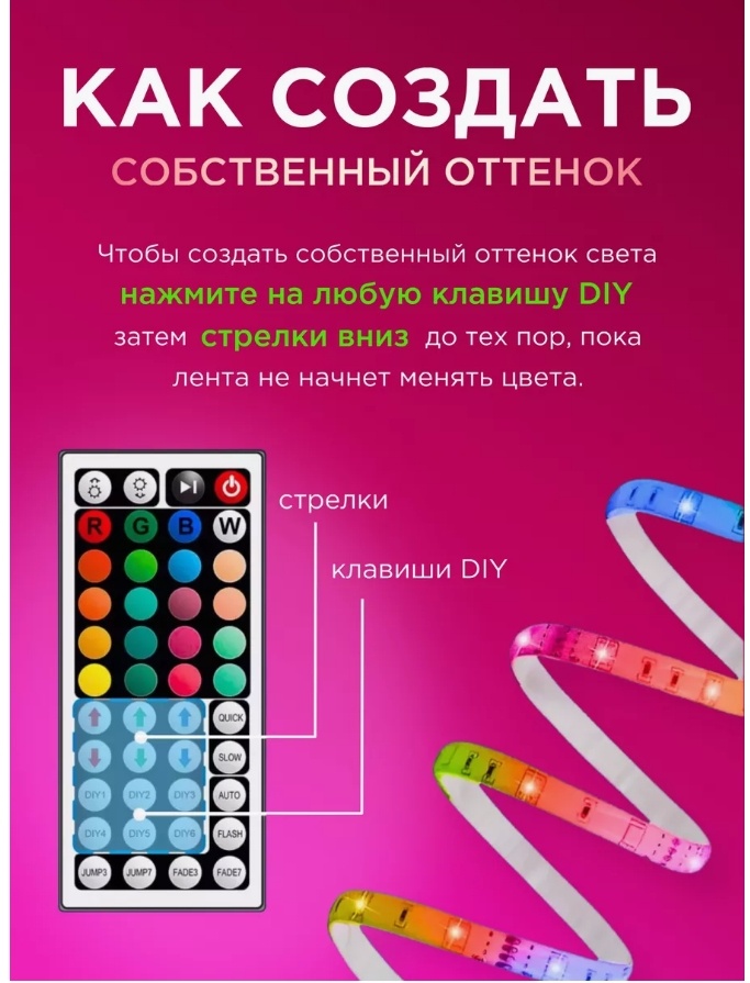 Светодиодная лента белый, желтый, красный, розовый, ультрафиолетовый, голубой 20 м