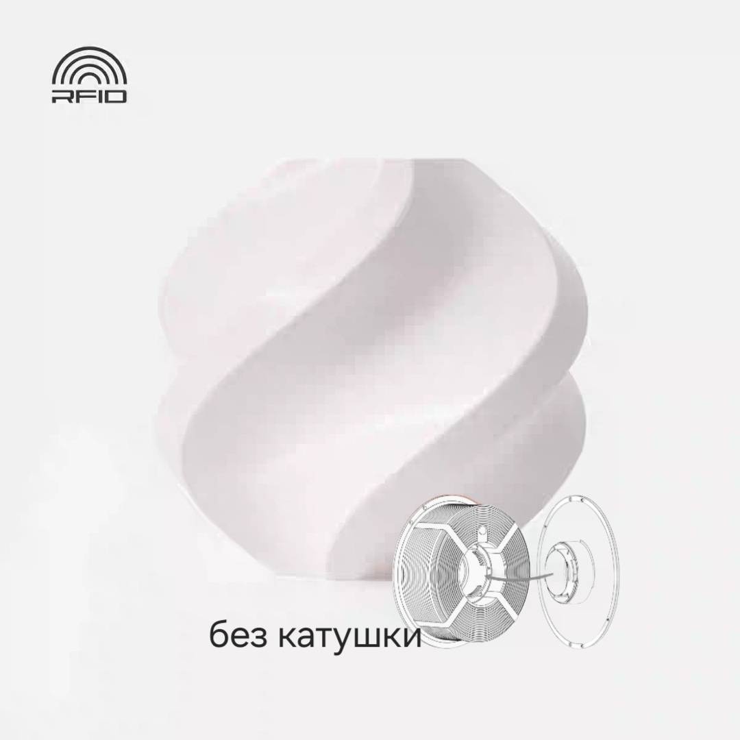 Bambu lab PLA Basic White Refill, белый