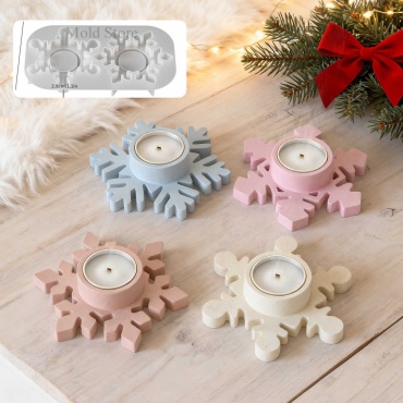 Mold Store Силиконовый молд Подсвечник Снежинки силикон
