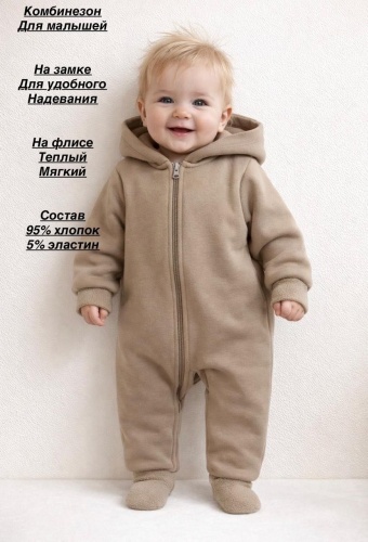 Комбинезон бежевый, песочный