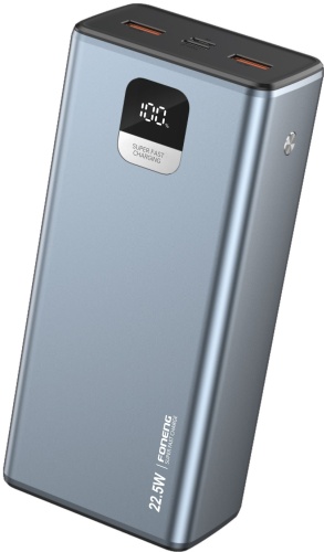 Внешний аккумулятор FONENG GT206 Power Bank 20000 мА·ч с 3 выходами 10000 мАч 22.5 Вт темно-серый