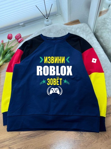 Свитшот TMH_TREND.KZ Роблокс Roblox желтый, темно-синий