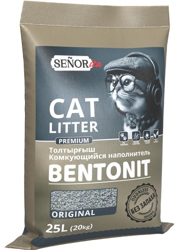 Наполнитель SENORita Bentonit Original комкующийся 25 л