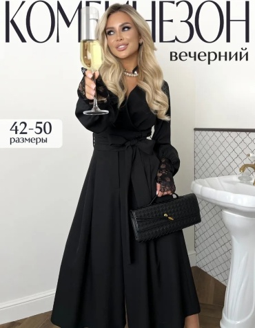 Комбинезон с шортами Vera Nova черный