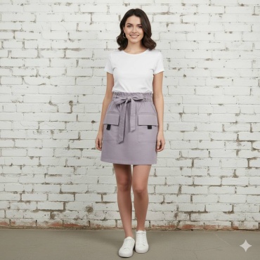 Юбка трапеция, юбка карго WOMAN FASHION розовый, сиреневый