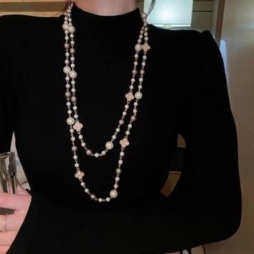Бусы Jewelry Monnica длинные бусы длина 160 см медь, бижутерный сплав, нержавеющая сталь страз