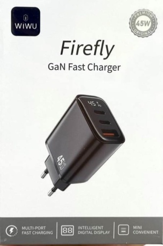 Зарядное устройство WIWU Wi-G011 Firefly USB Type-C, USB черный