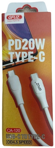 Кабель USB TypeC (F), USB TypeC (M), 1 м, белый
