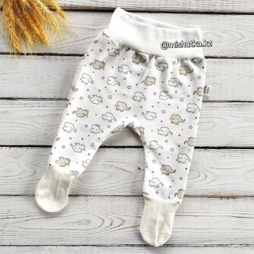 Ползунки Baby белый, бежевый