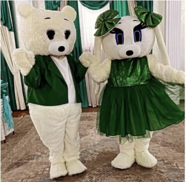 Карнавальный костюм Костюм Ростовая кукла мишка тедди и зайка зеленый