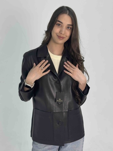Кожаная куртка черный