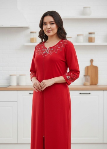 Хлопковый халат Dinar Textile красный