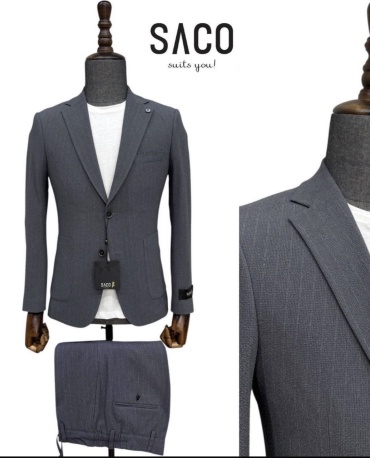 Saco серебристый, темно-синий