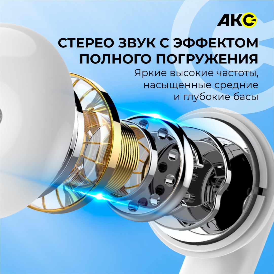 Наушники беспроводные Акс Flow BH-04 с мощным звуком и микрофоном