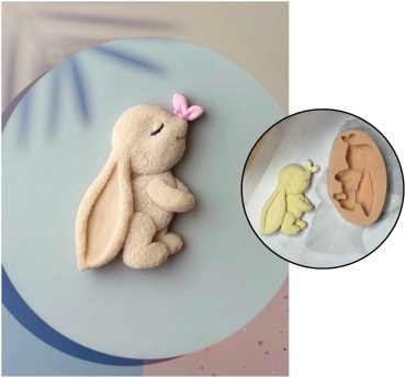 LeMonique Lm mold «Зайка с бабочкой 2д» пищевой силикон