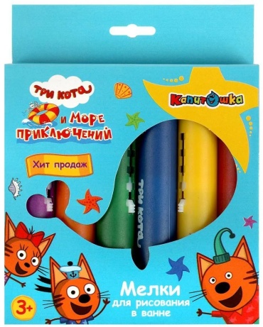 Капитошка Мелки для рисования в ванной «Три кота»