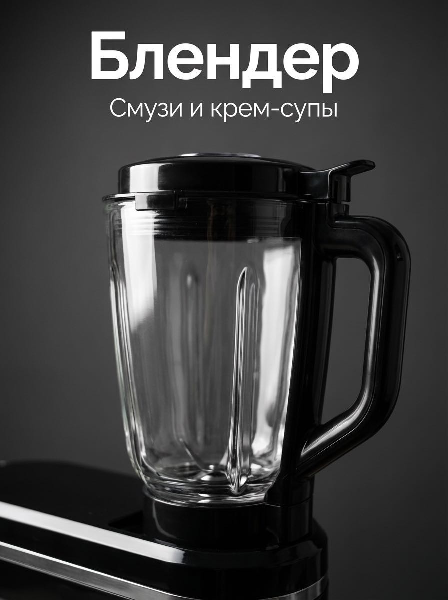 Кухонный комбайн US-8000 черно-серебристый