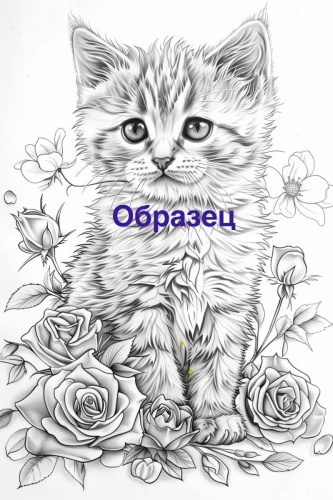 Раскраска Раскраска-антистресс (Котёнок) Бояу-стресске қарсы (кот