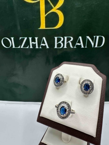 OLZHA BRAND 873772926 вес 8.3 г серебро, сапфир