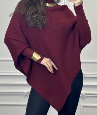 Пончо IN STYLE красный, бордовый