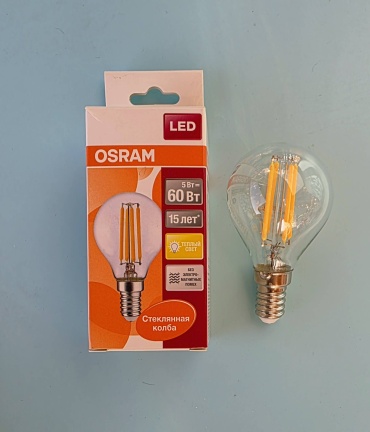 Osram 5W E14, светодиодная, теплый белый